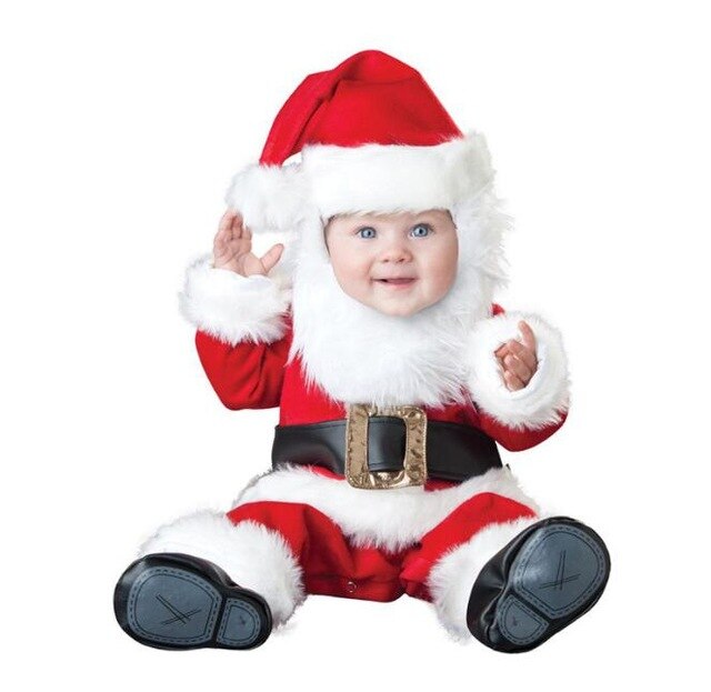 Bebis nyfödd barnbyxa snögubbe älg tomte tomtekläder barn romper pojkar&flickor jumpsuit halloween kostymer jul: Brun / S