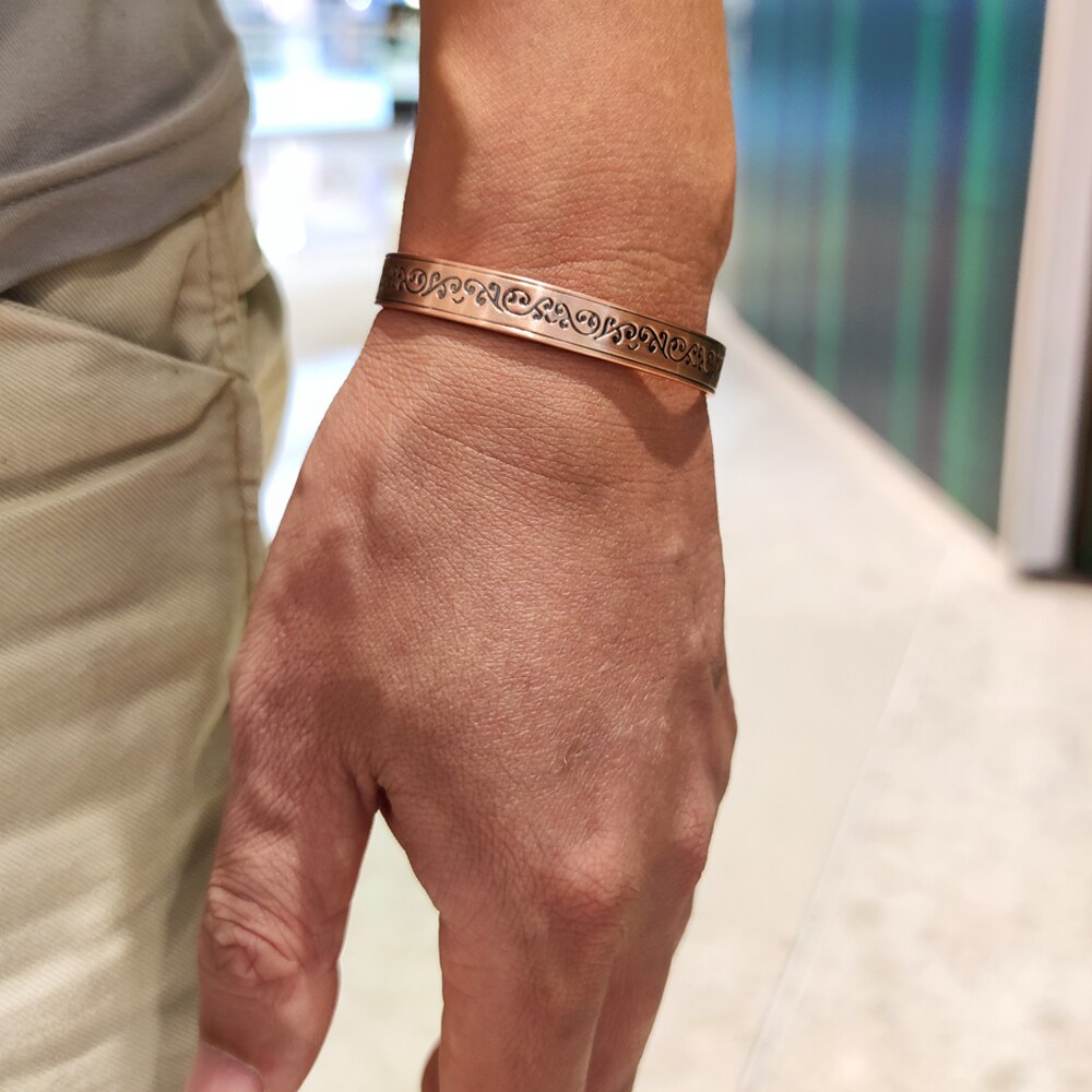 Pure Copper Magnetic Bracelet Benefits 8.3mm Adjustable Cuff Copper Magnetic Bracelet Arthritis Pain Relief Energy Bracelet Men