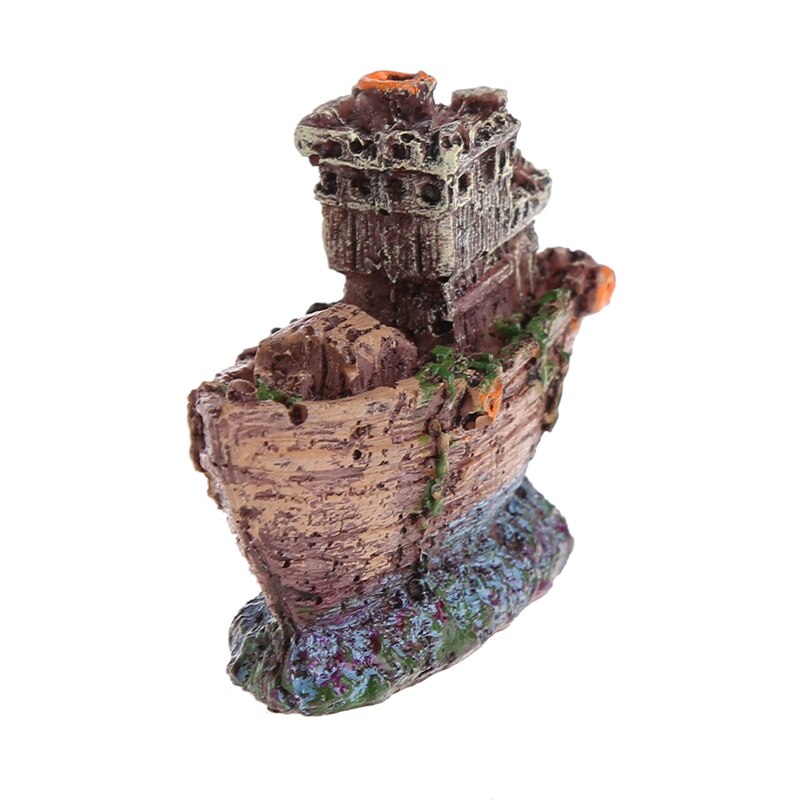 Aquarium ornament gezonken schip wrak boot aquarium grot decoratie onderwater hars