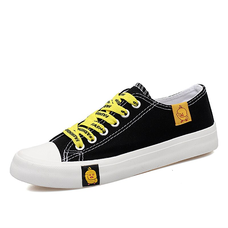 Little yellow duck + web celebrity style canvas shoes for girls strdent shoes Women's sneaker skateboarding shoes: Yellow / 5