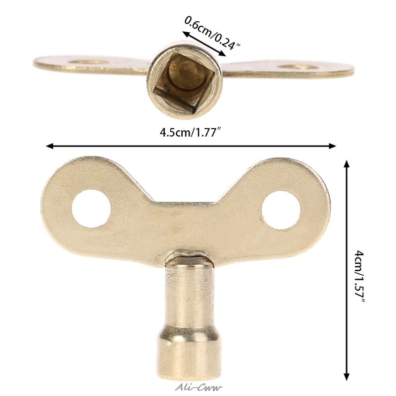 1 Pc Radiator Keys Plumbing Bleeding Key Solid Water Tap For Air Valve Plumbing Tool Golden Water Tap Key