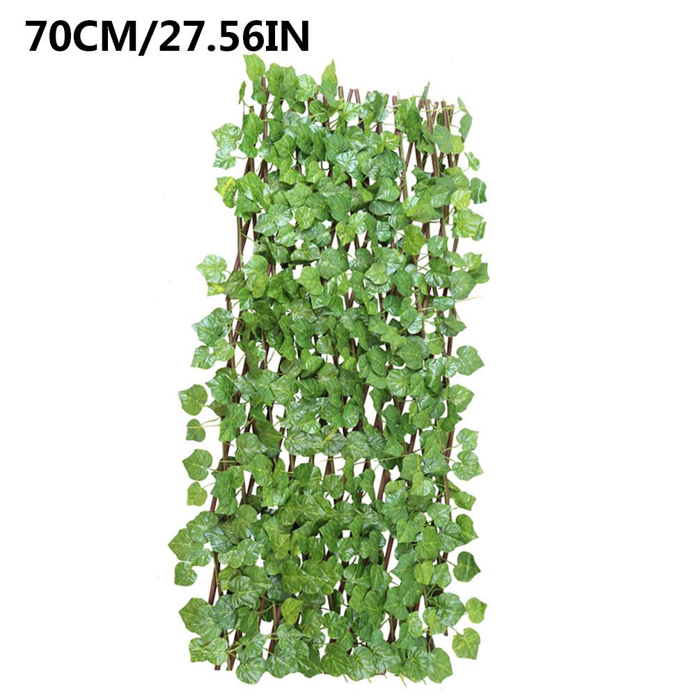40cm/70cm Green Leaves Simulation Fence Outdoor Retractable Willow Wooden Fence Garden Decorative Courtyard Fence: 70cm