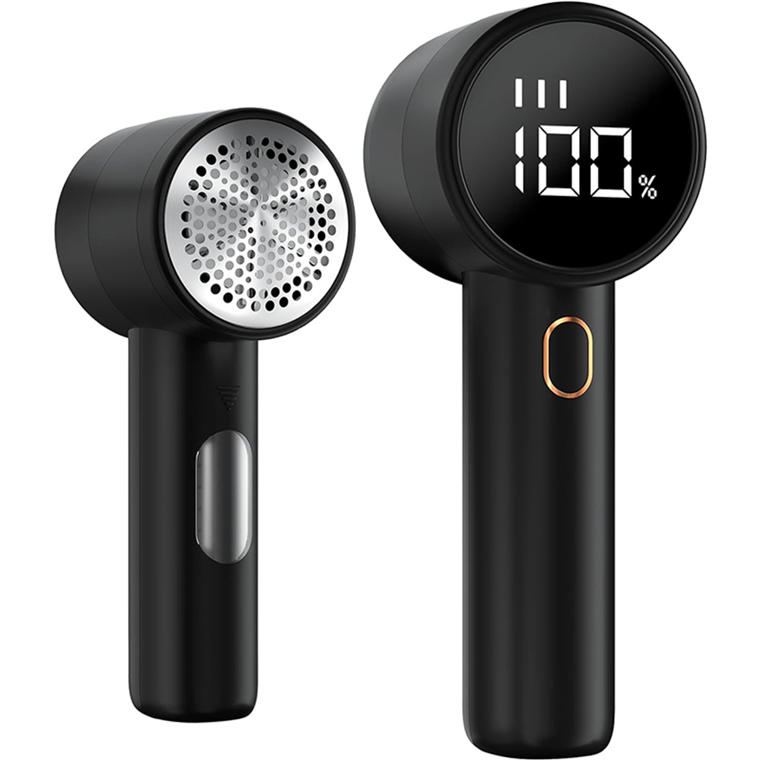 Fabric Shaver, Lint Remover Rechargeable, Electric Portable Sweater Defuzzer with 3 Speeds, 6 Leaf Blades, Digital LED Display: black