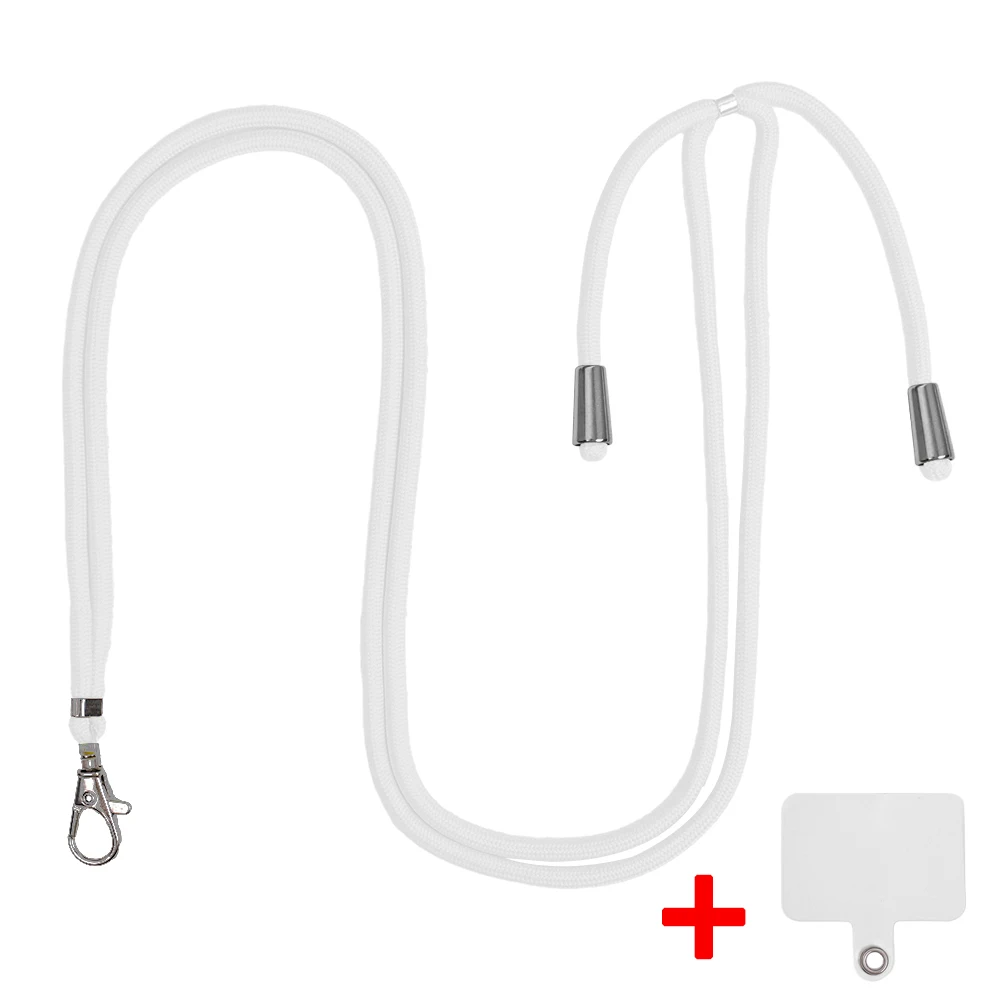 Smycz do telefonu komórkowego Regulowany pasek na szyję do noszenia wokół dłoni z przezroczystą zakładką do większości etui na telefony z pełnym pokryciem: Czerwony/różowy