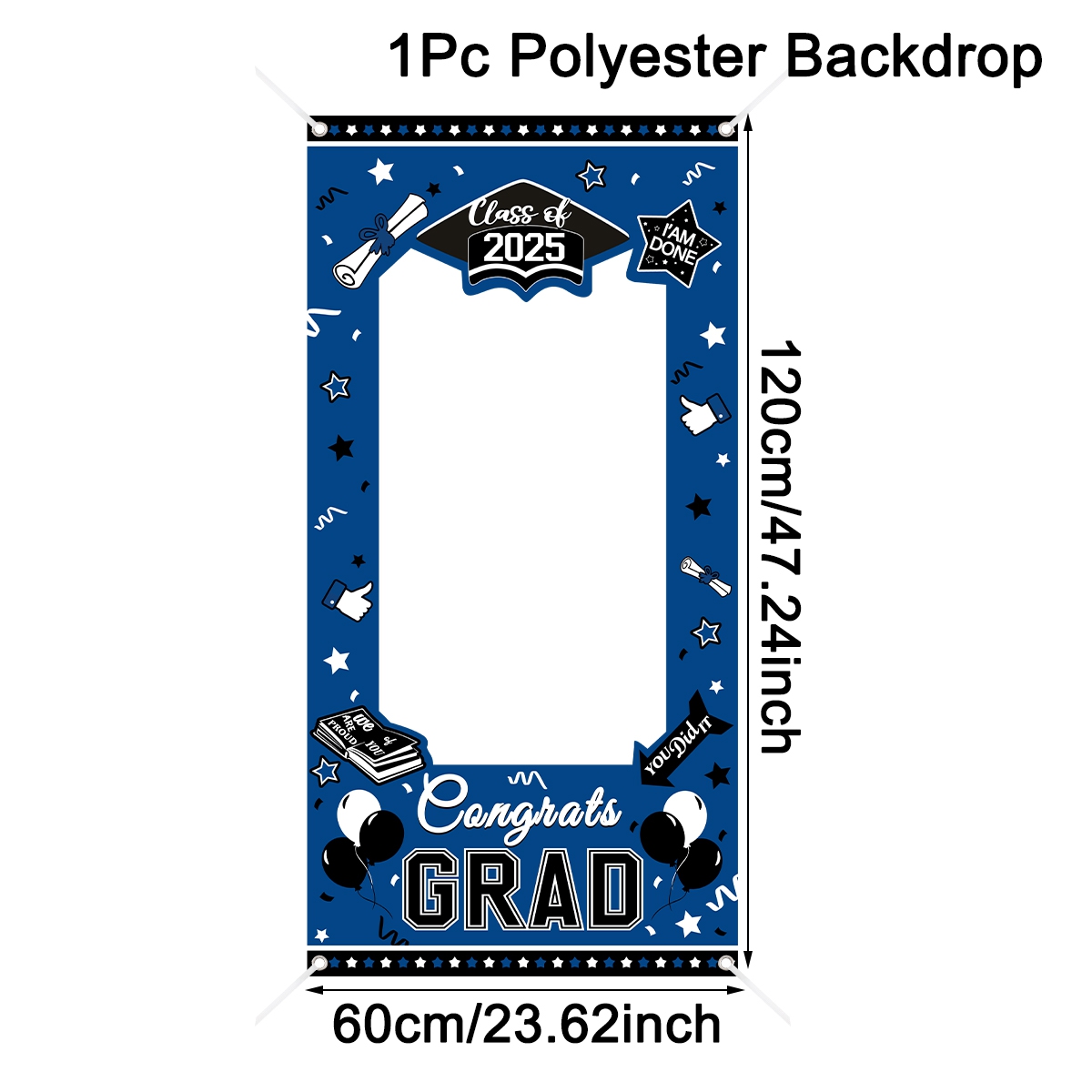 Graduation Photo Booth Prop Frame Banner Frame Backdrop Class of Grad Celebrations Decor Shooting Supplies: Fluorescence Yellow