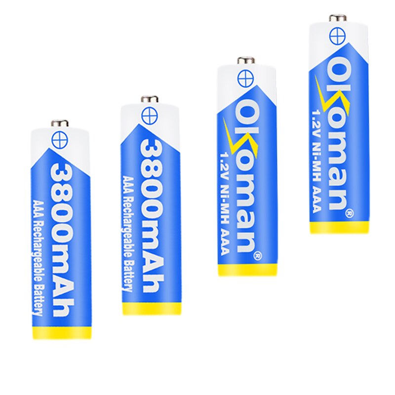 Nieuw AAA Batterij 3800mah 1.2v Ni-Mh AAA oplaadbare batterij voor Afstandsbediening Speelgoed licht Batery