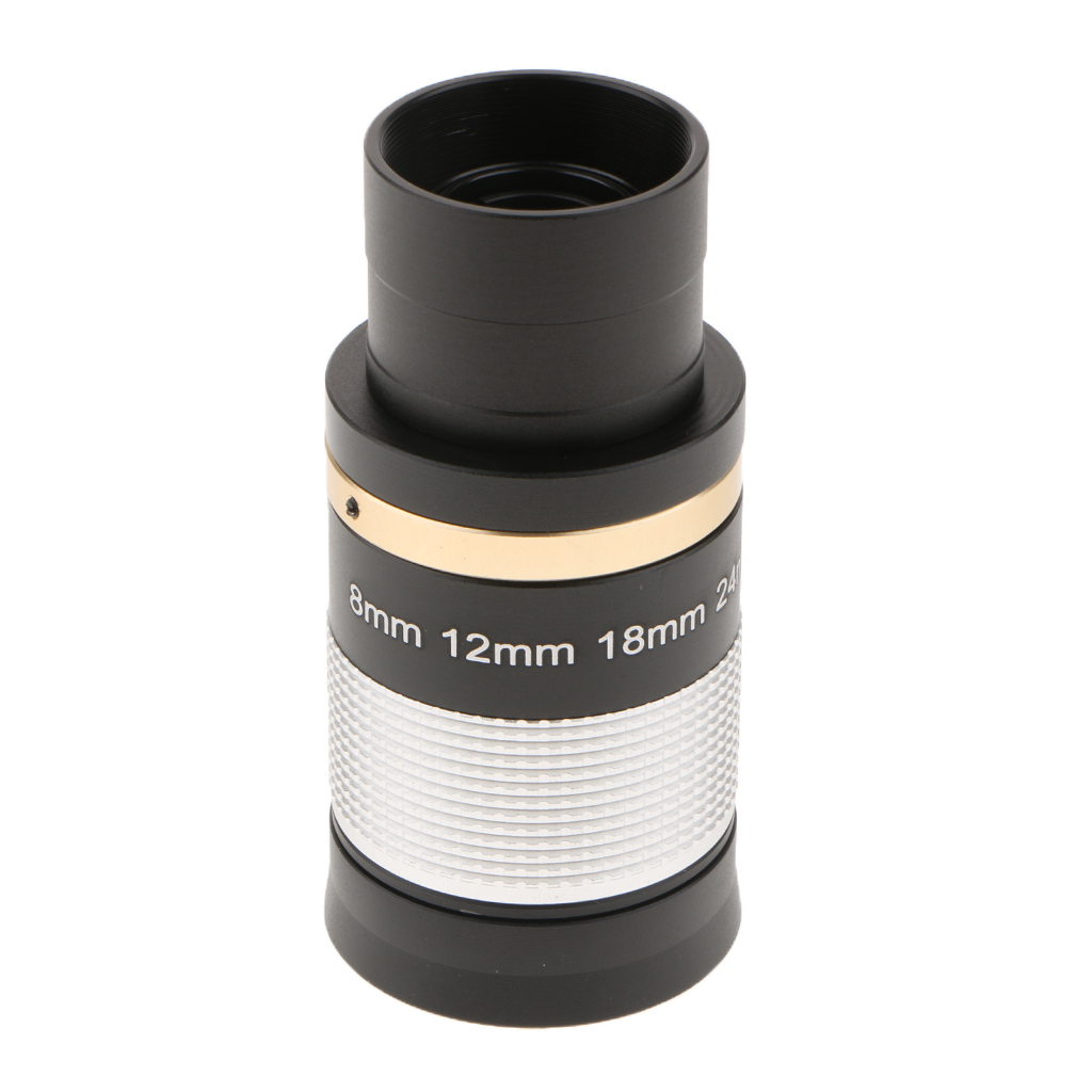 8-24mm okular 1.25 tums multibelagda optiska lins teleskoptillbehör för astronomi, aluminium alooy - svart+silver