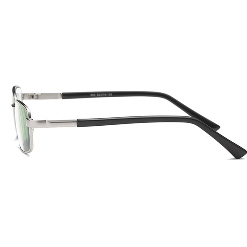 Gafas de lectura para hombre, lentes de cristal para presbicia, fotocromáticas, de aumento transparente, cuadradas, con marco de Metal plateado, de