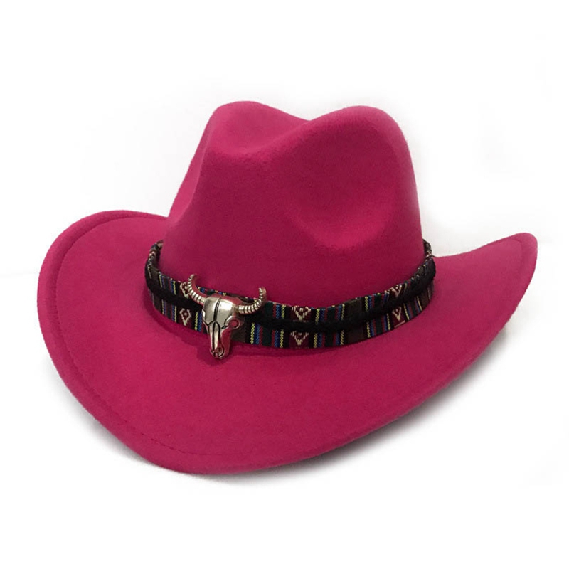 Chapeau de Cowboy de Style ethnique | Chapeau en laine pour femmes, chapeau de Jazz, chapeau de Cowboy de l'ouest, offre spéciale: RH