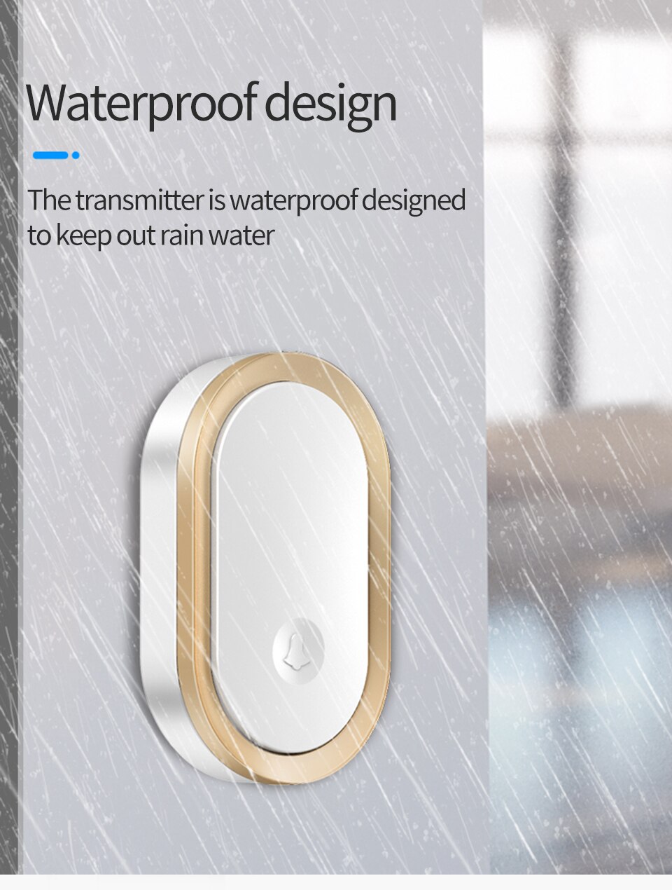 CACAZI Willkommen Drahtlose Türklingel Wasserdicht 300M Fernbedienung 6 Taste 1 Empfänger Smart LED Licht Hause Tür Ring Glocke Elektronische