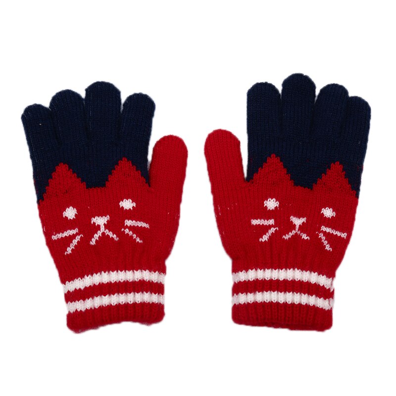Child Kids Winter Warm Thick Gloves Baby Girls Boys Toddler Magic Mittens Imitation Cashmere Cute Baby Gloves 4-8Y: Red