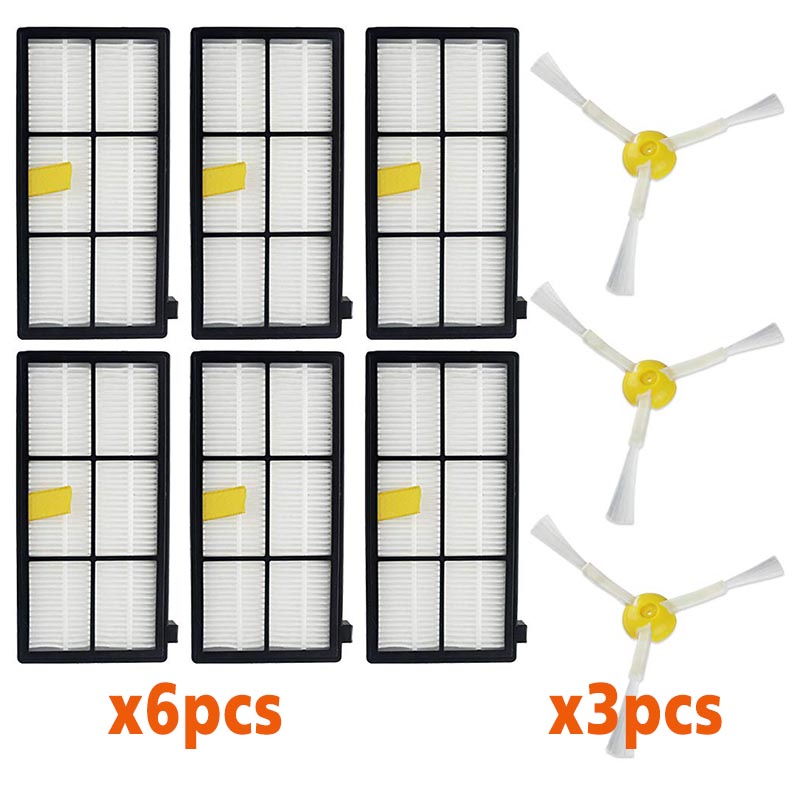 Accessoires Kits remplacement pour iRobot Roomba 800 900 série 870 880 890 960 980 aspirateur côté brosse filtre extracteur: 9pcs-set