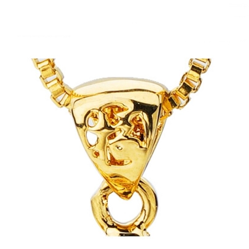 OMHXFC Europese Mode Vrouw Man Unisex Party Verjaardag Huwelijkscadeau Hollow Ronde FU 18KT Real Gold Charm Hanger PN17