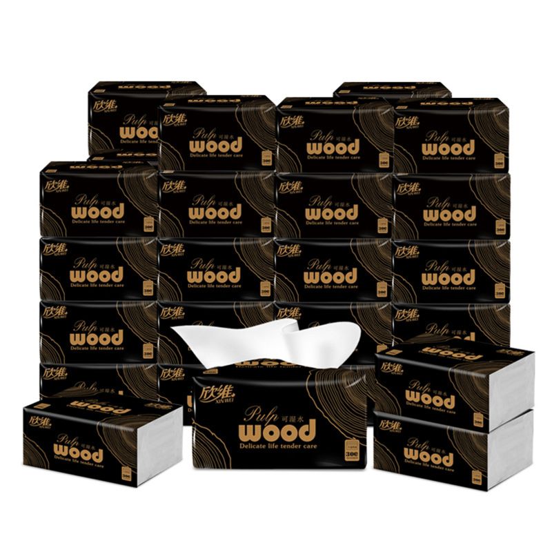 6 påsar toalettpapper av trä 4 lager utan kemiska handdukar papper 70 ark 17 x11.5cm 667d