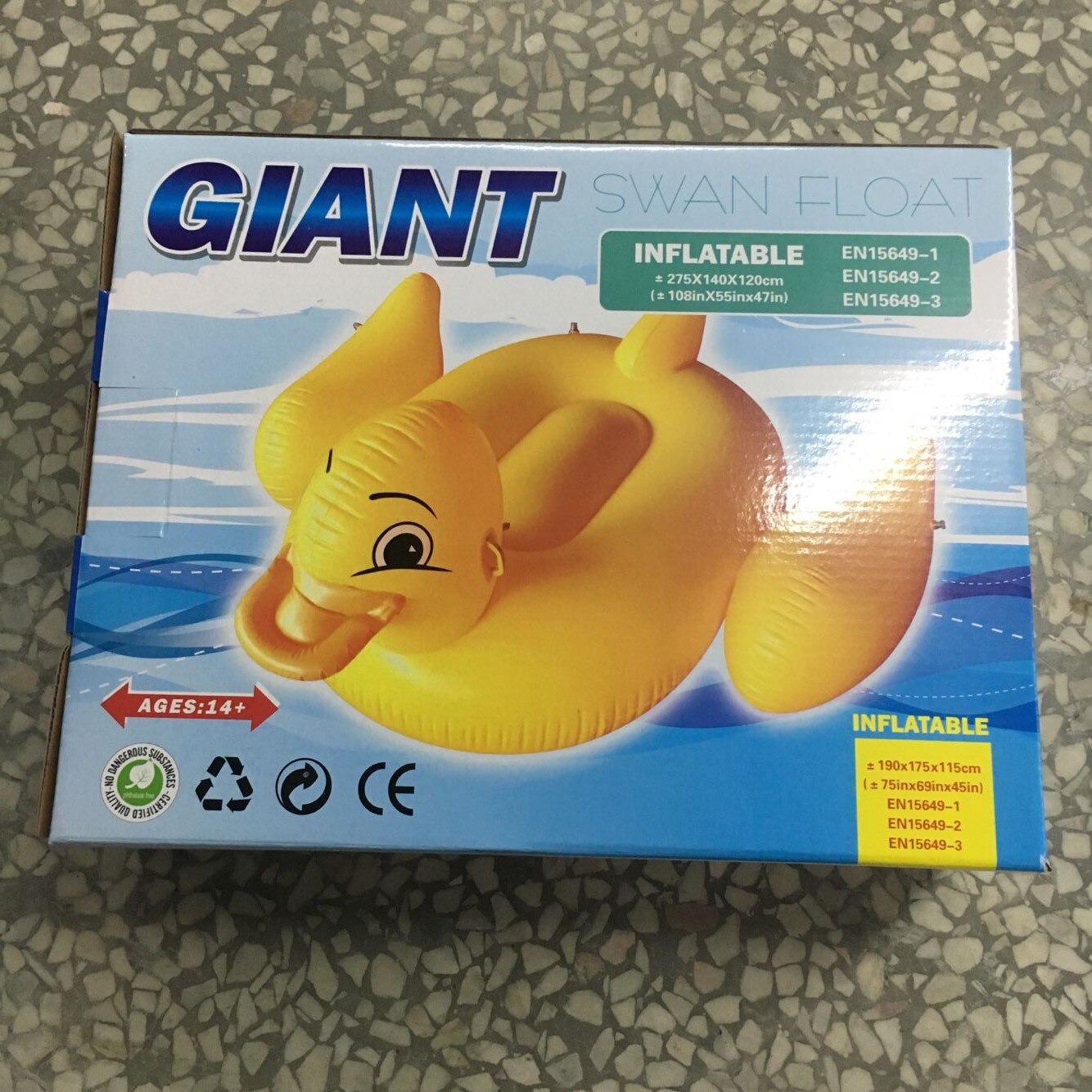 Giant Inflatable Yellow Duck Pool Float Ride-On Swimming Ring Water Mattress Circle Cool Inflat Pool Ring Party Toys