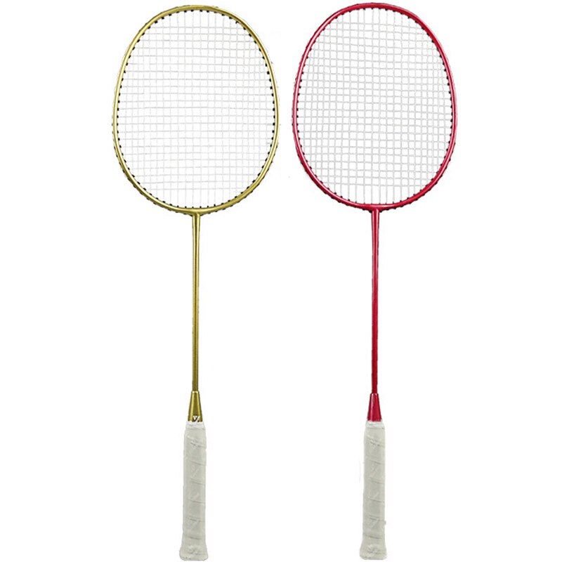 2pcs Badminton Racket Set Double Badminton Racket Titanium Alloy Durable Badminton Racket With Badminton: Red Gold