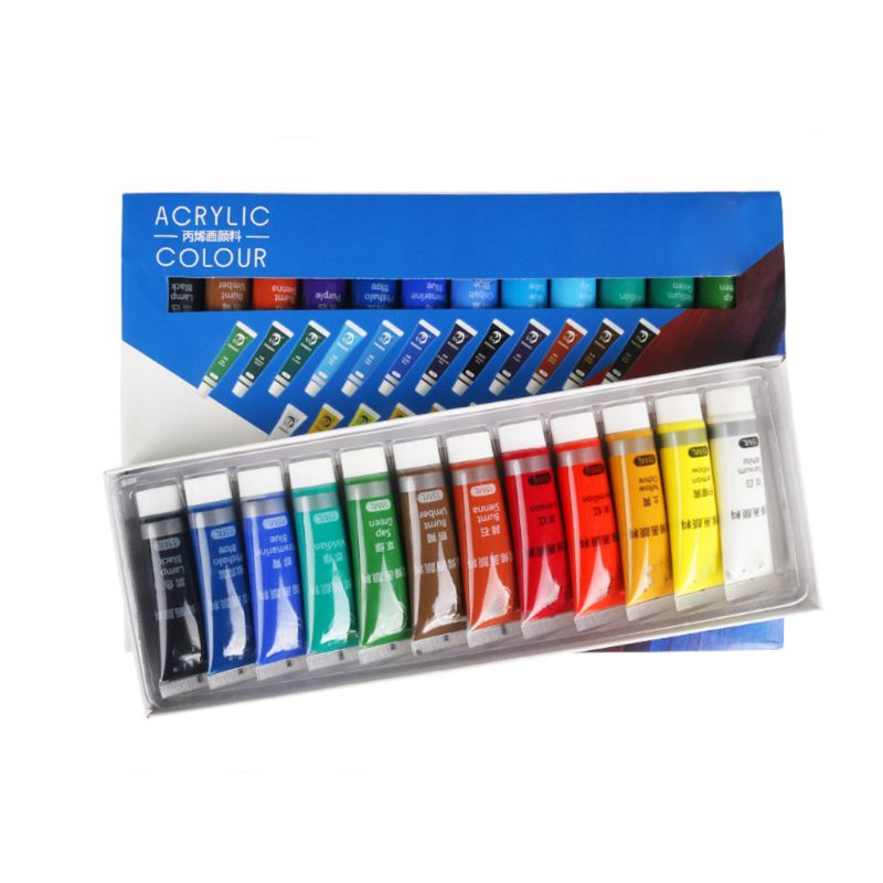 12/24 Colors Acrylic Paints 15ml Wall Paint Tubes Drawing Painting Pigment Hand-painted Wall Paint for Artist DIY