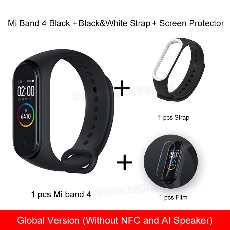 Xiaomi Miband Xiaomi Mi Band 4 Smart Wristbands Miband 4 Bracelet Heart Rate Fitness 135mAh Color Bluetooth 5.0: GL BlackWhite