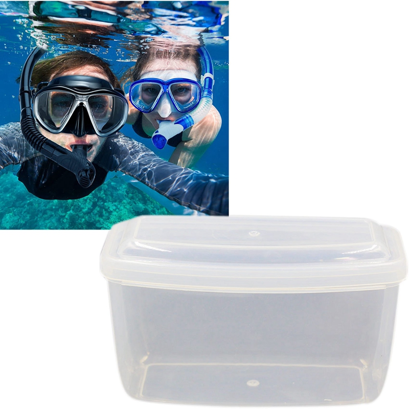 -2Pack Scuba Mask Box Diving Snorkel Mask Storage Case Pressure-Proof Dust-Proof Case