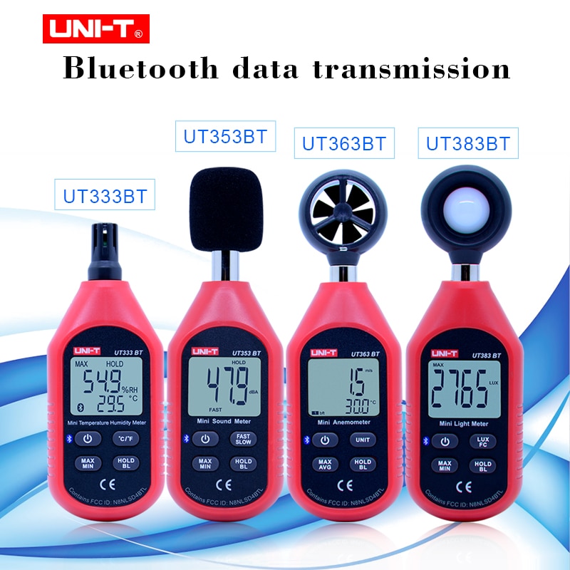 UNI-T mini lcd cyfrowy termometr higrometr Bluetooth cyfrowy miernik wilgotności temperatury anemometr magazyn UT333BT serii