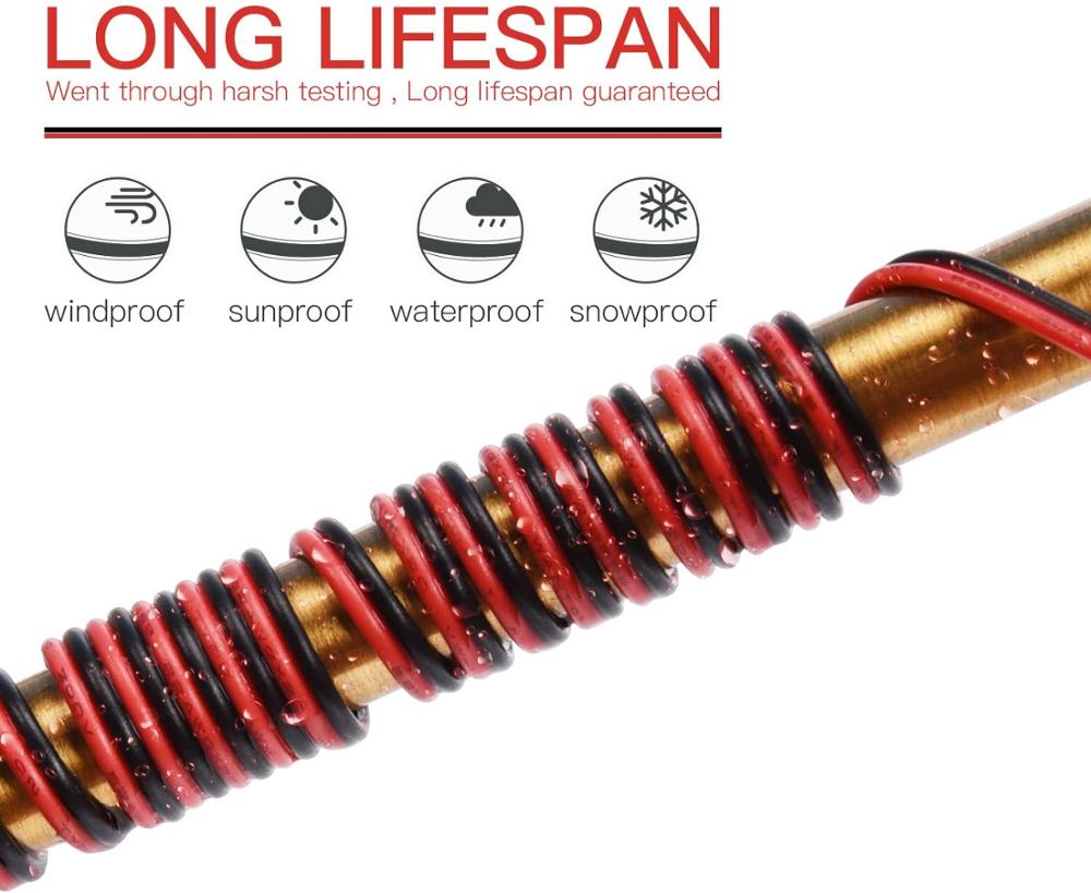Cable eléctrico de 2 pines 22 awg, cable de cobre rojo y negro de 12v, extensión flexible de 5m, 10m, 100m, cable de soldadura para lámpara en cinta led