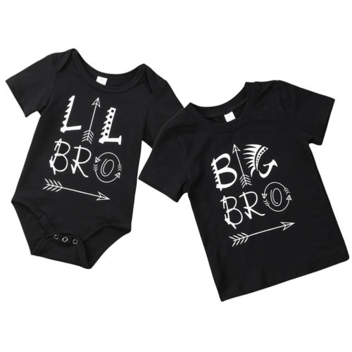 Pasgeboren Baby Kids Kleding Tops Famliy Bijpassende Pak Grote Broer T-shirt Broertje Bodysuits Jongen 0-6 T