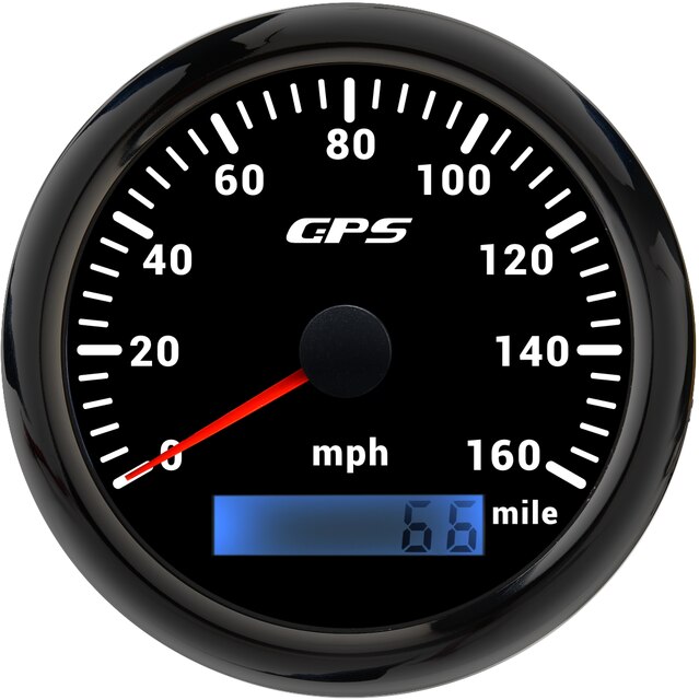 Tachimetro GPS 85MM 80 160 MPH miglia con sensore tachimetro retroilluminazione a 7 colori impostato per moto Marine Boat Car Auto 12V 24V: 160MPH Black
