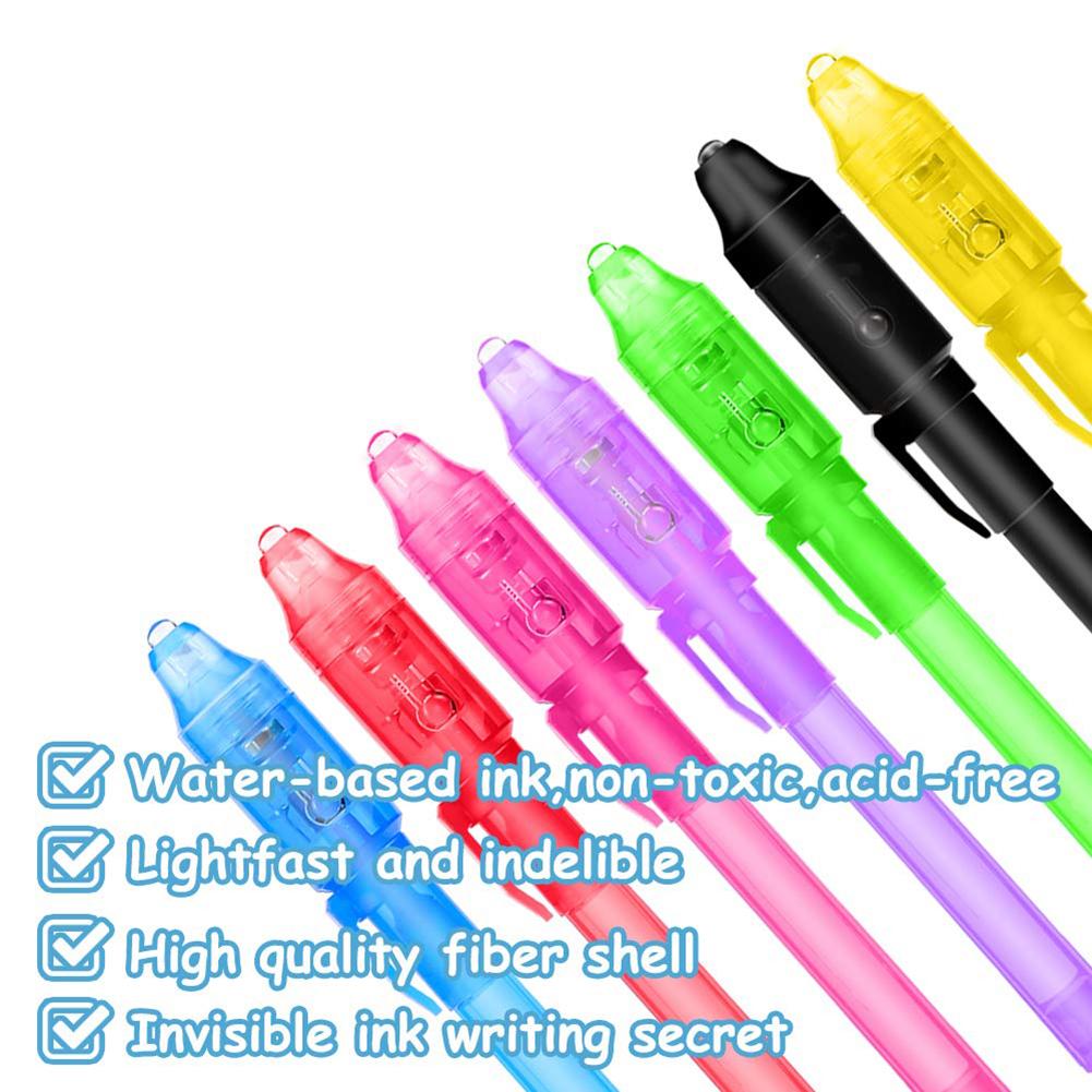 5 stks/set Secret Pen Verjaardagsfeestje Onzichtbare Inkt Pen Met UV Licht Voor Kinderen En Volwassenen Party