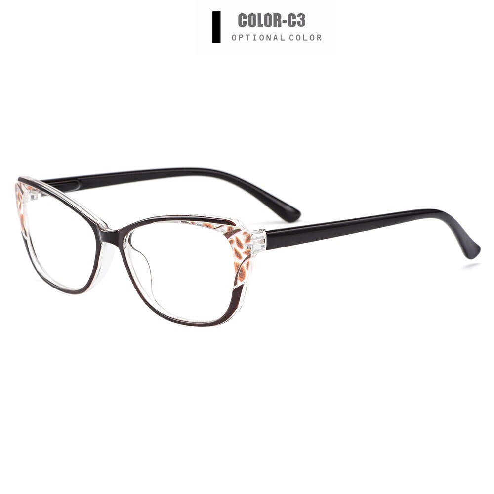 Gmei óculos ótico ultraleve tr90 oval feminino, armação de óculos ótico para miopia, óculos de prescrição para mulheres m1814: C3