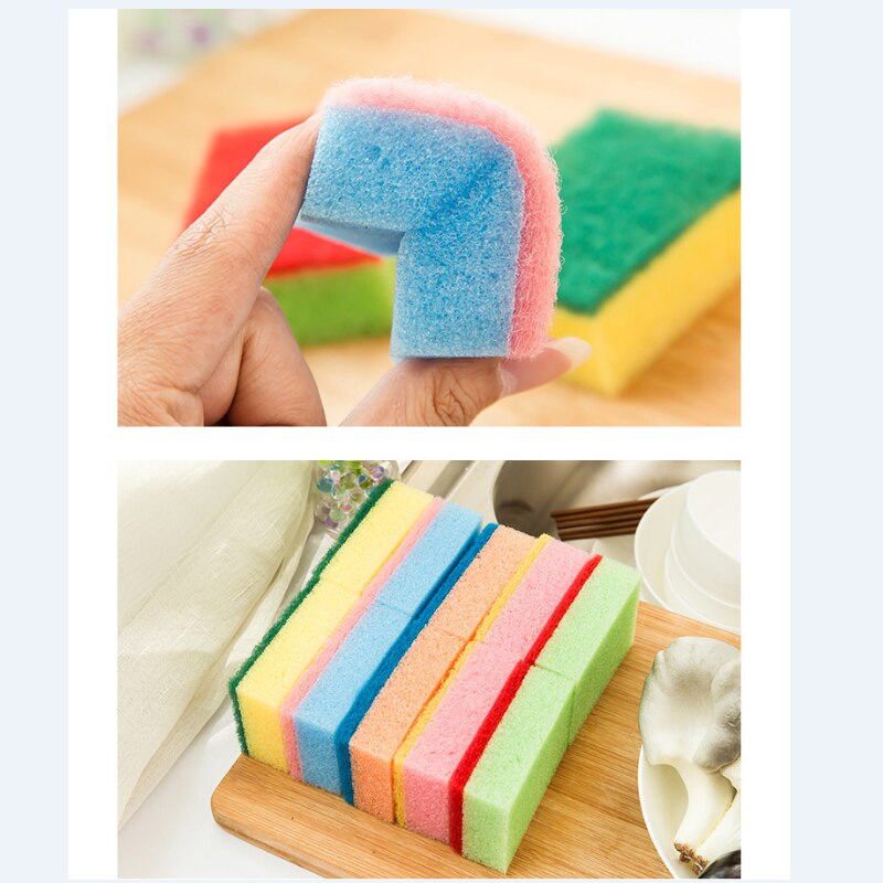 10Pcs Kitchen Accessories Sponge Cleaning Tools Kitchen Supplies Rags Gadgets Scouring Pad Microfiber Tableware Cleaning Cloth T