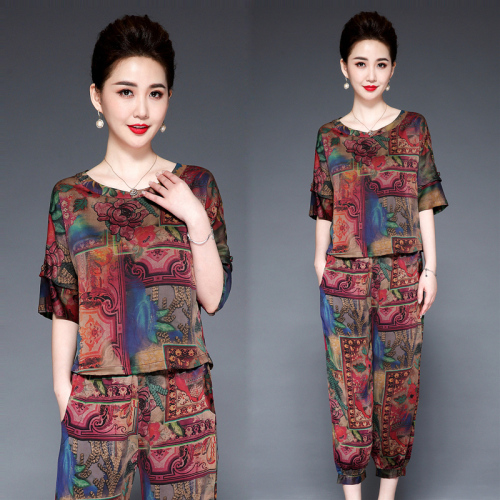 Bloemenprint Zomer Vrouwen Pak Vintage Luxe 2 Delige Set Vrouwen Kleding Vrouwen Set Ensemble Femme Deux Stukken