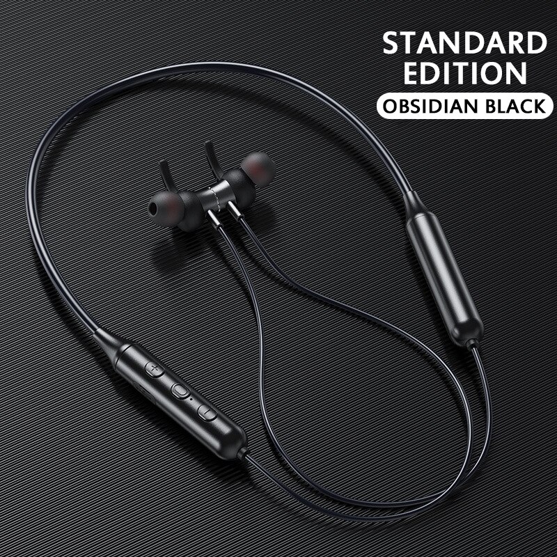 Wireless Bluetooth Earphone Magnetic Wireless Sports Headphone Stereo Hanging Neck Metal Magnet Bluetooth Headset: 1 Standard Edition