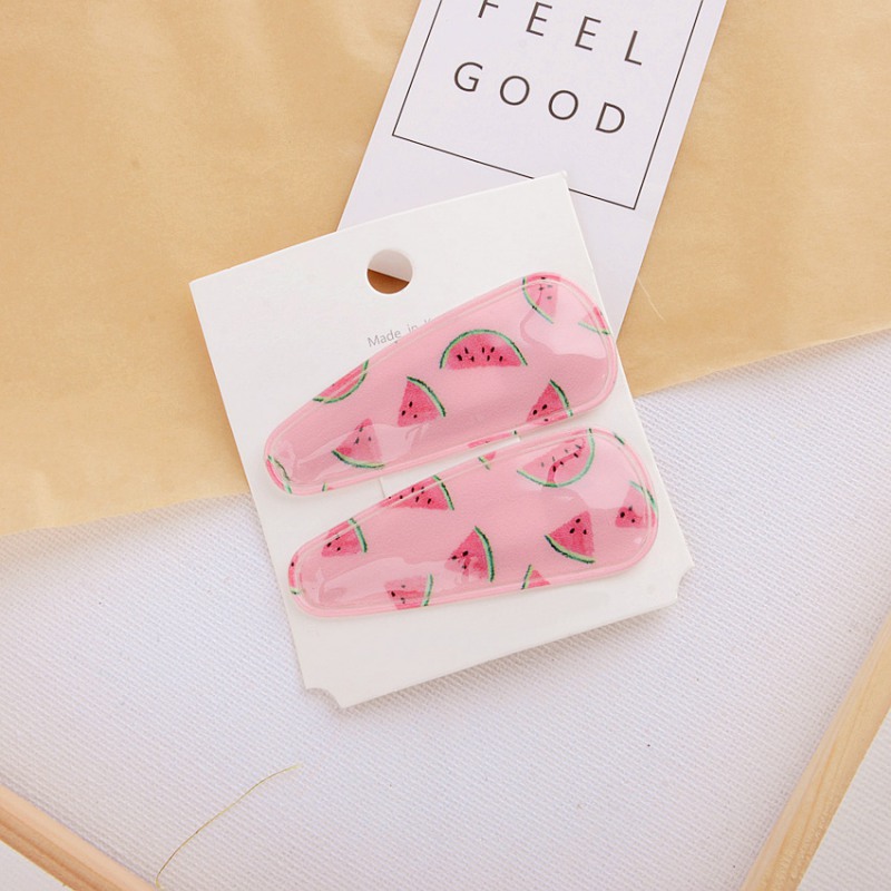 Pinza de pelo para niñas concisa Casual todo-fósforo patrón de fruta Linda dulce chica decoración del pelo