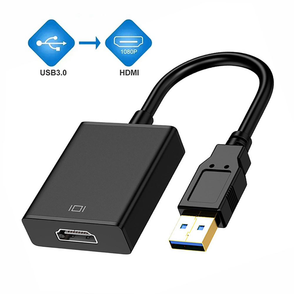 USB to HDMI Adapter HD 1080P USB 3.0 to HDMI-Compatible Converter External USB Adapter Video Adapter Cable for PC Desktop Laptop