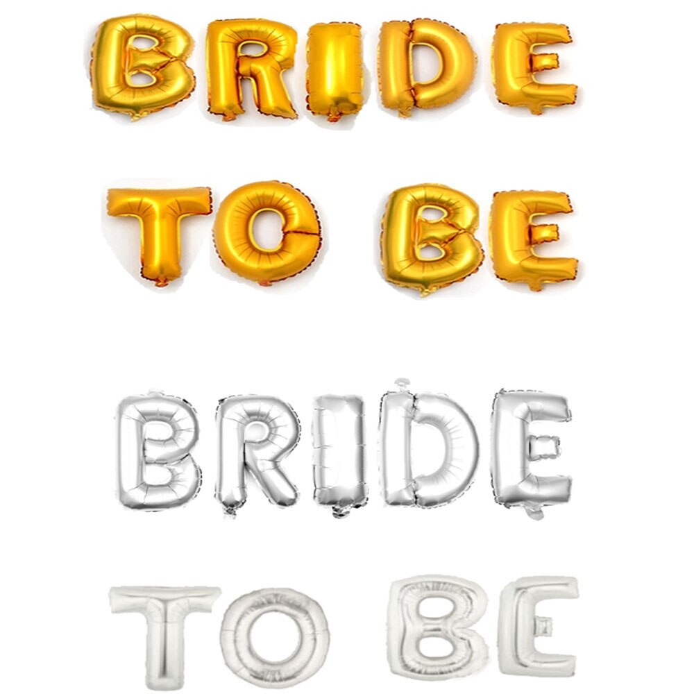 1 Set 16 inch Silver/Gold/Rose Gold" BRIDE TO BE""BRIDE" Letter Foil Balloons 3styles For Choose Wedding Party Decoration