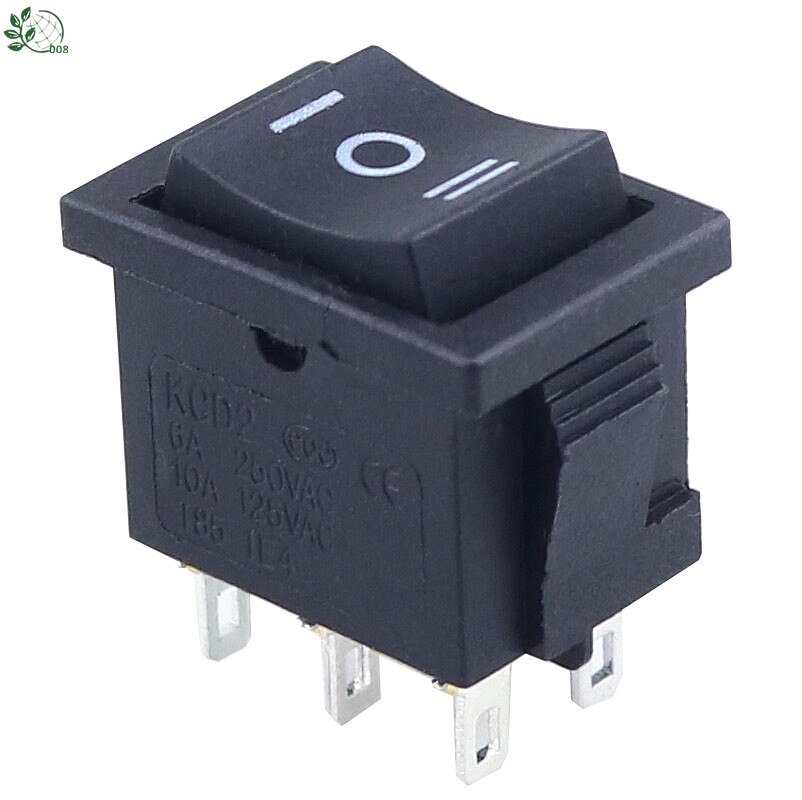 ! 1 Pcs Spdt Mini Black 3 Pin Rocker Switch Ac 6A/250V 10A/125V KCD1: 6PIN ONOFF ON