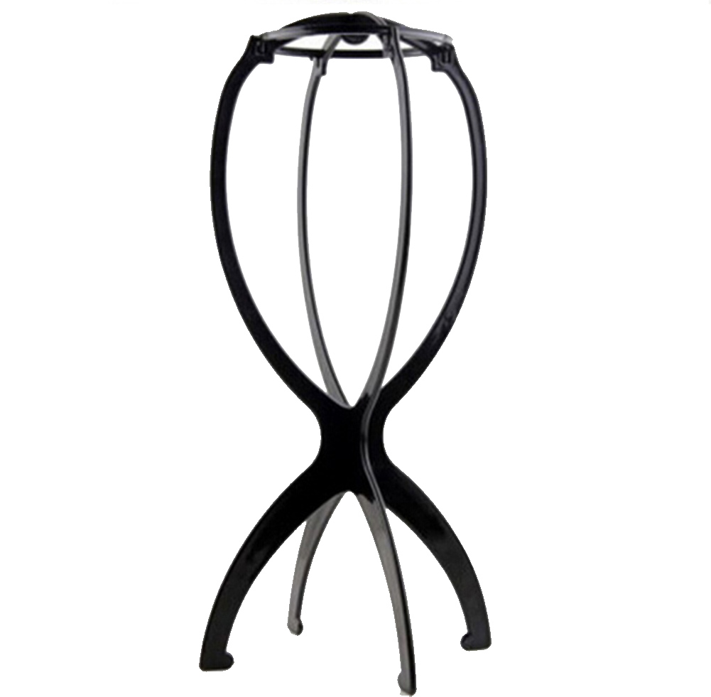 Soporte para pelucas de plástico plegable, soporte estable y duradero para pelucas, peluca, gorro de pelo, soporte, utensilios para muestras, cabeza de sombrero
