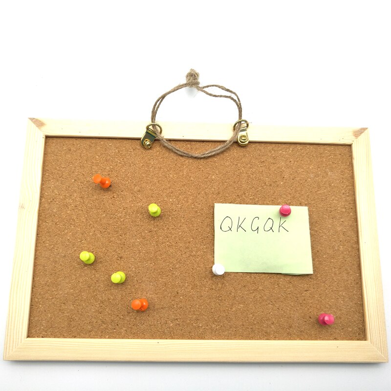 Cork Wood Message Board Phellem Cork Wooden Push Pin Hanging Board Wood Frame Single Soft Wood Wall Board String
