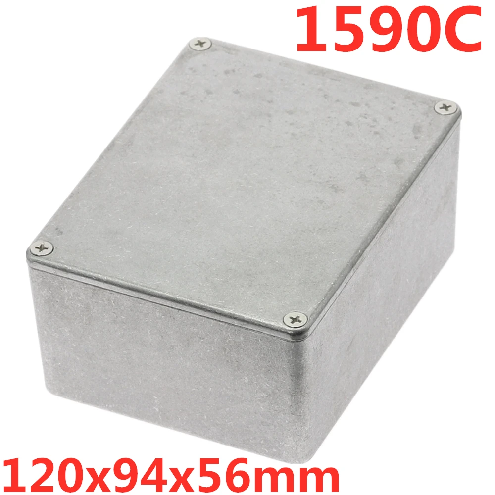 Aluminiumschassi för Gitarr Effektpedal Stil 1590 - Olika Storlekar: 1590c 120 x 94 x 56mm