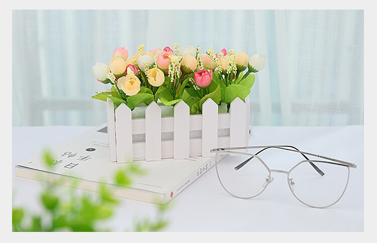 Mini fleur artificielle clôture hangar 16x8 cm pour maison chambre déco pour photographie arrière-plan accessoires Studio Photo bricolage ornement