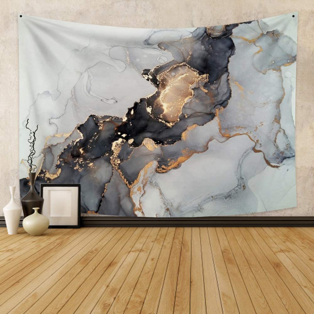 Gold Grey Stone Nature Textured Abstract Art Liquid Flow Modern Luxury Elegance Artwork Wall Hanging