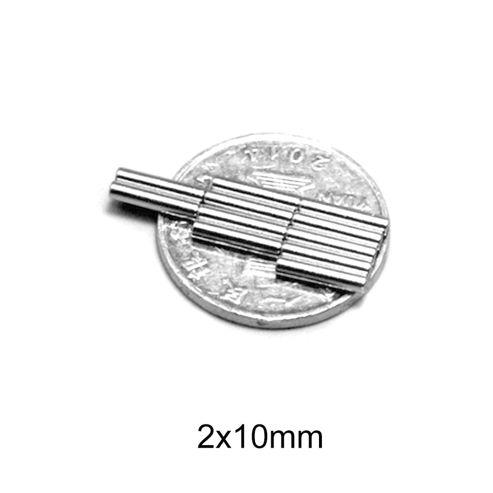 50 ~ 1000Pcs 2X10 Kleine Mini Ronde Magneet 2Mm * 10Mm Neodymium Krachtige Magnetische 2X10Mm Permanente Ndfeb Sterke Magneet Disc 2*10