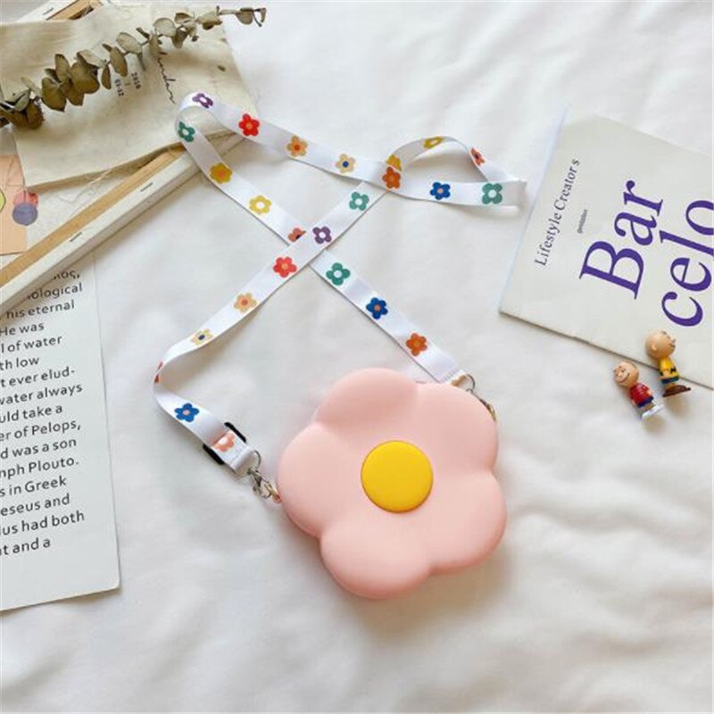 1Pcs Silicone Leuke Bloem Kinderen Tassen Portemonnee Prinses Zak Voor Baby Gril Party Beach Zomer: S pink