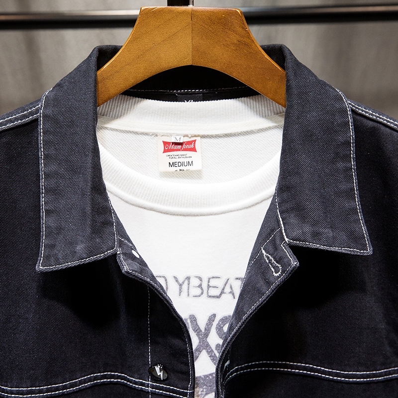 SHAN BAO – veste en Denim pour homme, classique, ample, décontractée, en coton, grande taille XL – 8XL, printemps-automne