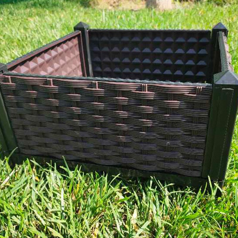 Rotan Plastic Planten Doos Balkon Groente Groeven Planter Box Kit Spliced Planten Trog Voor Binnenplaats/Dak/Tuin J