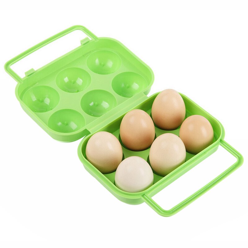 6 Grids Egg Holder Box Kitchen Storage Box Egg Carrier For Outdoor Camping Hiking Picnic