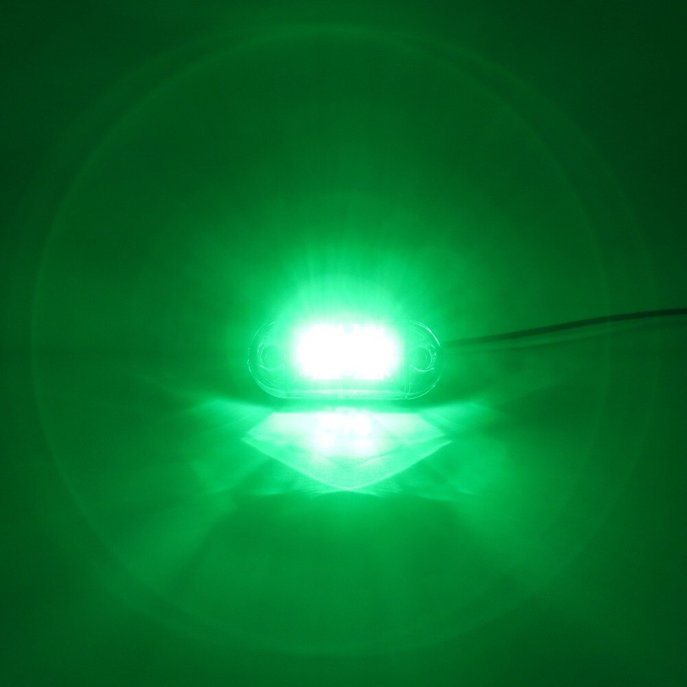 2Pcs 12V / 24V LED Side Marker Lights Car External Lights Warning Tail Lights Trailer lights Truck Auto Lorry Lamp Green