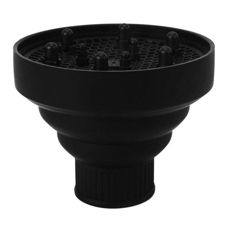 Universal Foldable Hair Dryer Diffuser Attachment Foldable Portable Travel Folding Fits Most Hair Dryers-Black