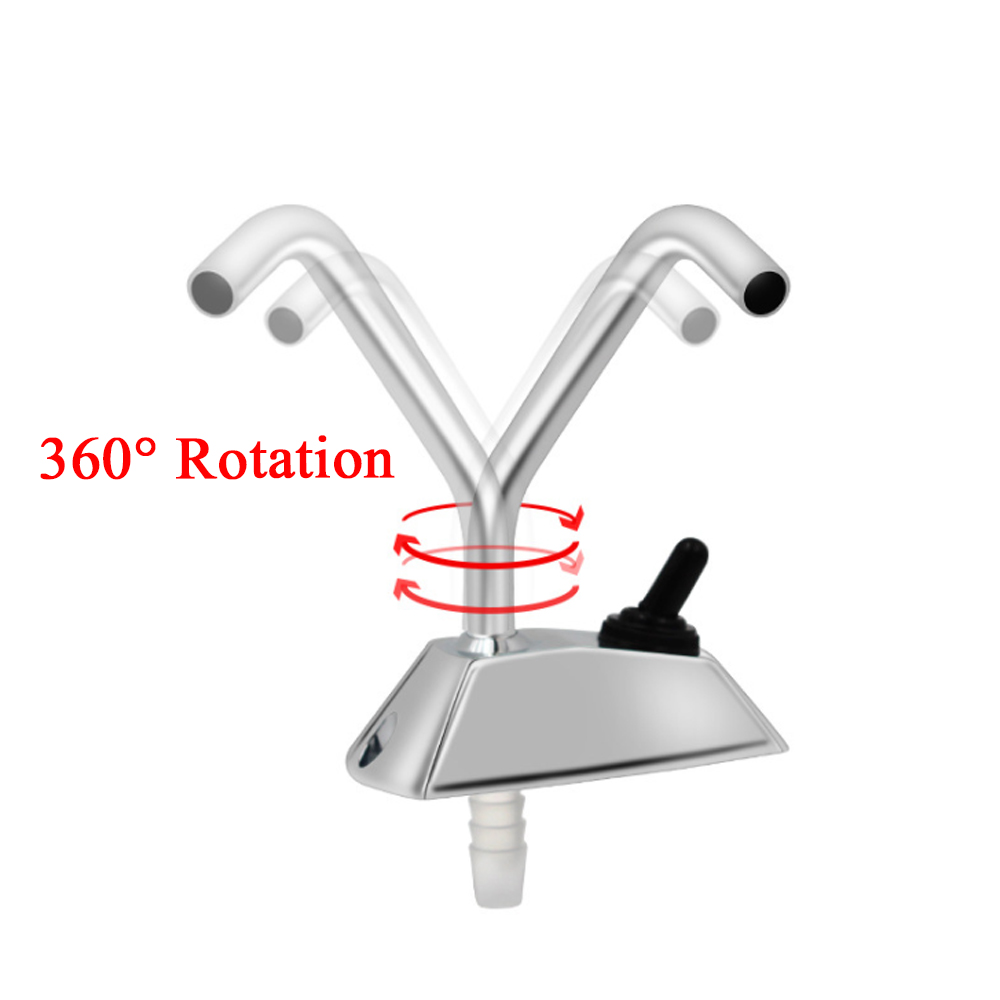Grifo de agua para fregadero de autocaravana, accesorios de grifo eléctrico de 12V con orificio de rotación de 360 grados, para caravana y coche