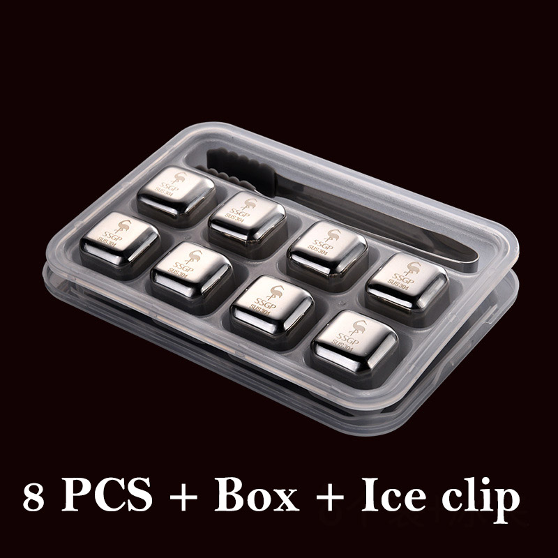 Met Doos Rvs Ice Cubes, Herbruikbare Chilling Stones voor Whiskey Wijn, Houd Je Drankje Koud Langer, SGS Test Pass: AS Picture 8